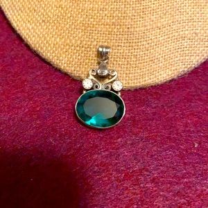 Sterling silver and apatite and cz pendant